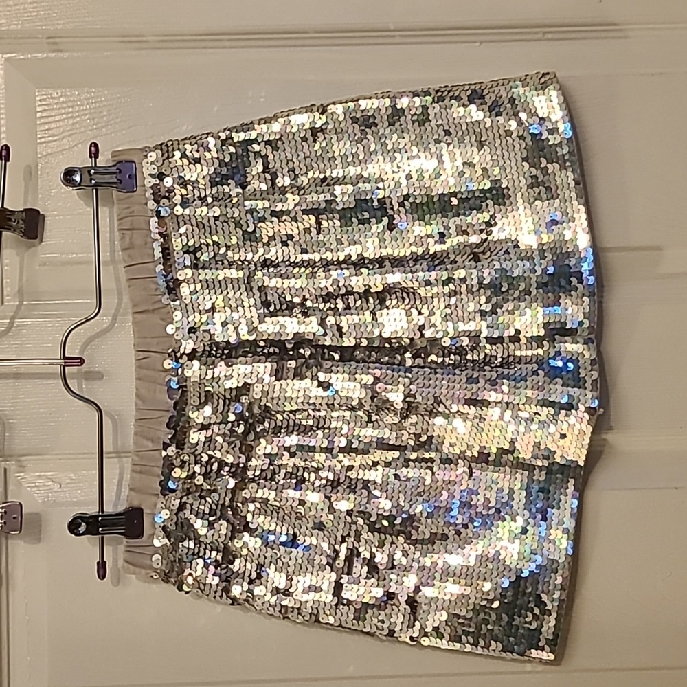Crewcuts Silver Sequins Holiday Skirt.